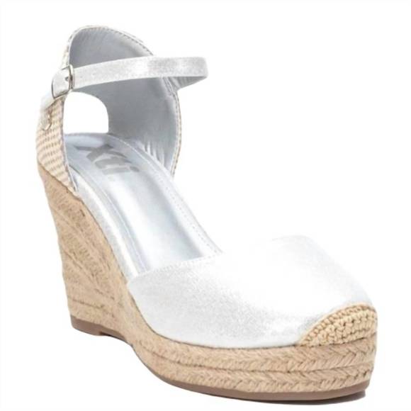 NEW XTI women's wedge espadrilles in silver - Picture 3 of 4